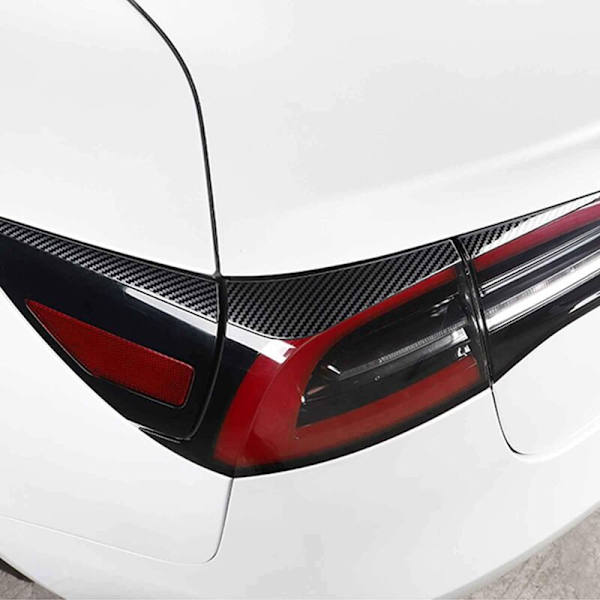 Baklykta Ögonbryn Dekor Trim Sticker Rostfritt Stål Biltillbehör för Model 3 2017-2019