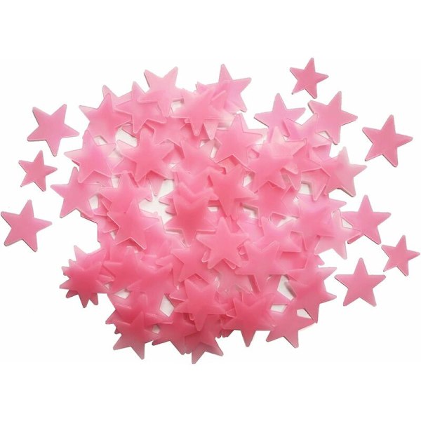 Glow In The Dark Klistremerker, 100 Klistremerker, Rosa