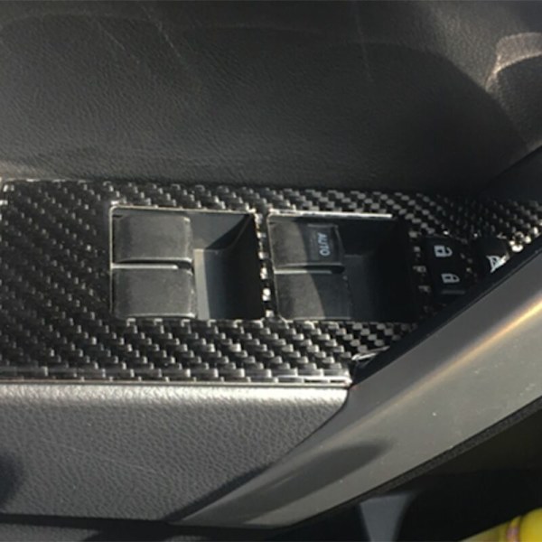Fiber Interiör Fönsterströmbrytare Panel Cover Trim för 2014-2018