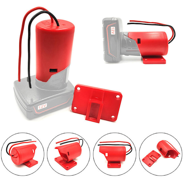 5 stk. M12 Power Wheel Adapter 12V Batteri Adapter M12 Dock Power Connector Robot Ladestation Oplader Adapter