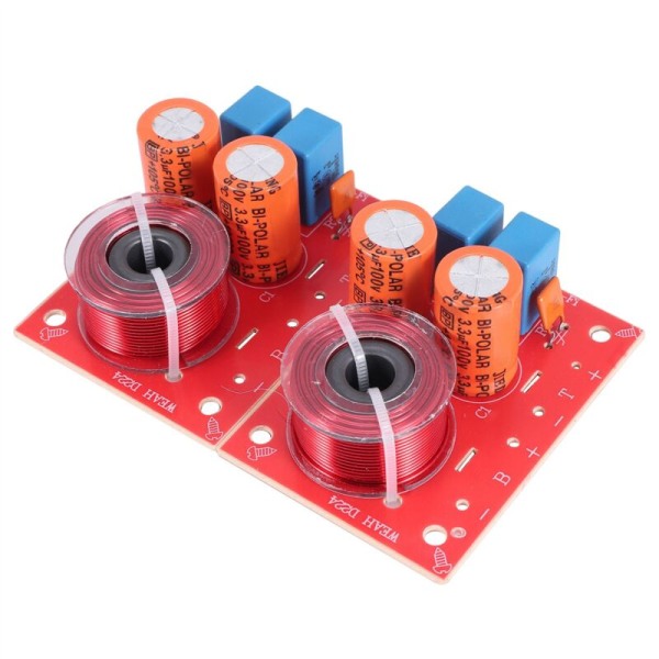 2 st 2-vägs 80W DIY högtalarfilterkrets Diskant Lågfrekvensdelare Bio Hifi Stereo Audio Crossover-filter