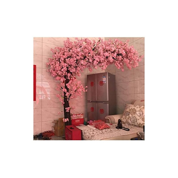 Konstgjord blomma 105 cm konstgjord körsbärsträd 3 gaffel Sakura gren konstgjord blomma siden bröllop bakgrund väggdekoration, AAFGVC