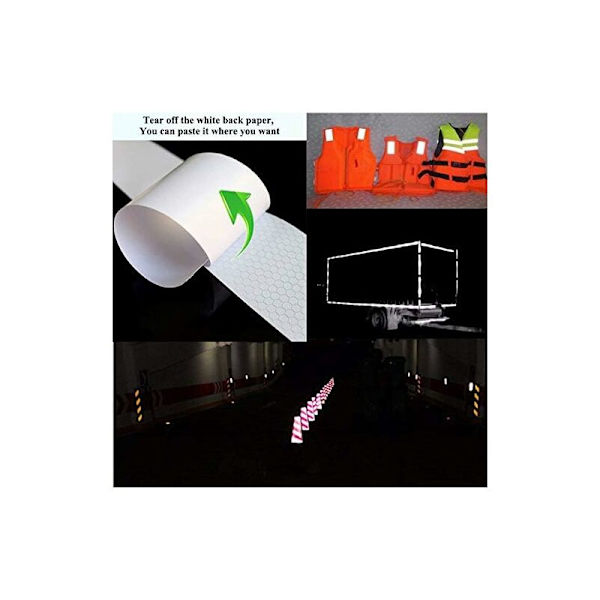 Reflekterende Tape, 2 stk. 5cm × 3 meter Høj Synlighed Selvklæbende Selvklæbende Sticker Reflekterende Tape til Køretøjer Biler Trailere Trailere Cykel