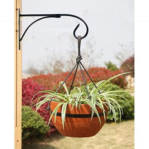 4 stk. plante kurv beslag, metal væg hængende krog, hængende kurv beslag til have fuglefoder, vindspil, lanterne