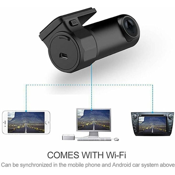 Dash Cam 1080P WiFi 170° Vidvinkel Wdr Cam Dash Cam Bil Dvr Körinspelare Parkeringskamera Loop-inspelning G-sensor