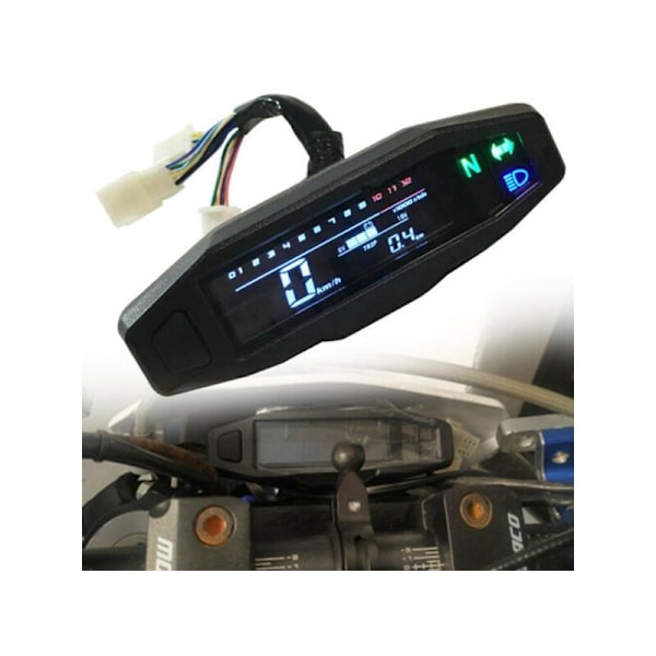 Universal Motorcykel Hastighetsmätare LCD Mini Mätare Instrument Elektrisk Injektion Förgasare med Sensor