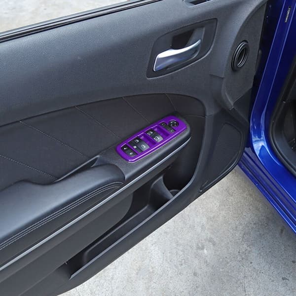 ABS Vindue Lift Switch Trim Interiør Tilbehør til Charger Durango 2011-2019 RAM 2010-2017 Lilla