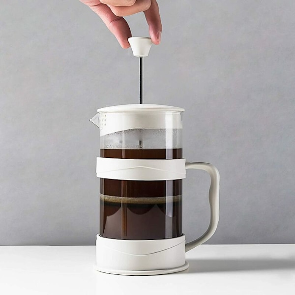 Fransk Press Kaffemaskine 12 Oz, Hvid Kaffe Presser Te Kaffemaskiner med Borosilikatglas Kold Bryg og Varm Bryg Kaffe