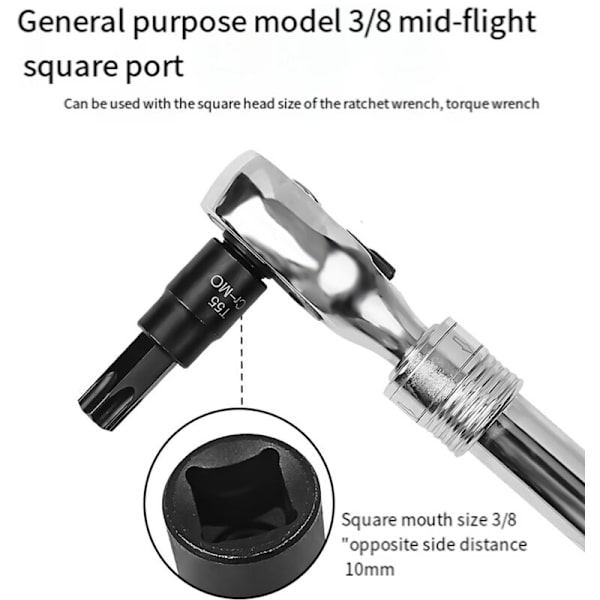 10-delt bitsæt, Sping Star Torx Hex Bits, T20-T60 med Premium-Mo stål, 3/8 tommer drev, forbedret opbevaring