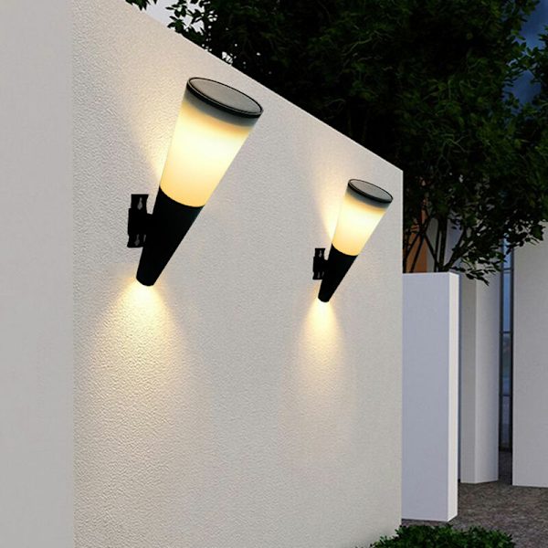 LED Solcelle Væglampe 2 Farver IP65 Vandafvisende til Udendørsgård Havegang Have Trappe Gade