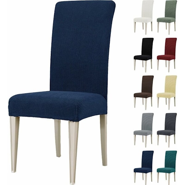 Stolsöverdrag, Stretch Matstolsöverdrag, Universal Stolsöverdrag, Tvättsbara Stolsöverdrag, Blå (4 stycken)