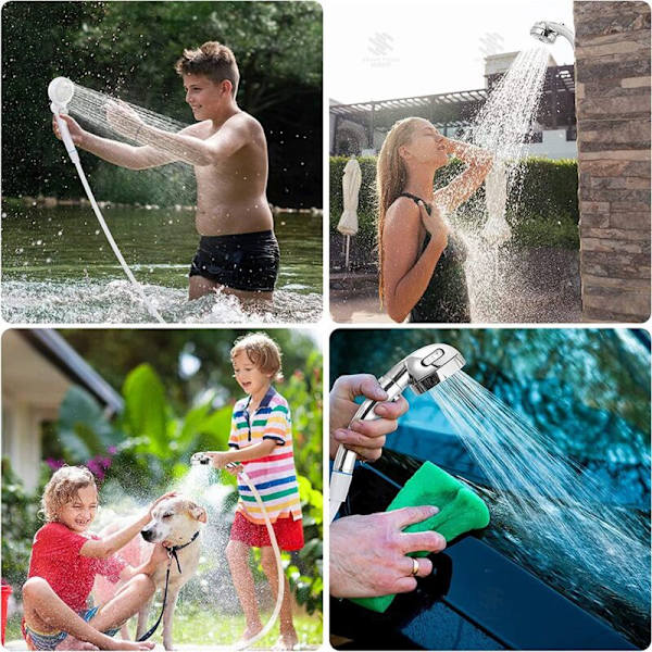 Smart digitalt justerbar utomhus campingdusch bärbar elektrisk duschpump för camping, resor, strand, husdjurstvätt