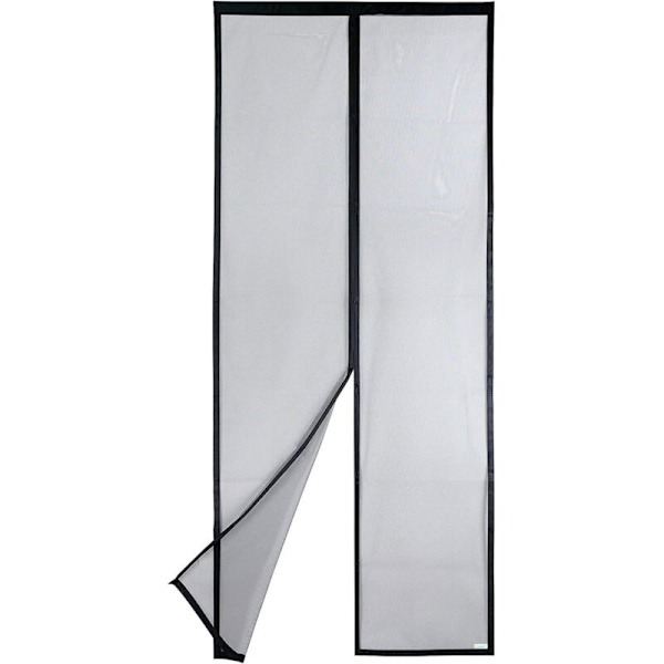 Magnetisk Dörrskärm - Tålig Mask, Magnetisk Tätning Från Topp Till Botten, Automatisk Stängning, Håller Frisk Luft Inne (90x210, Svart)