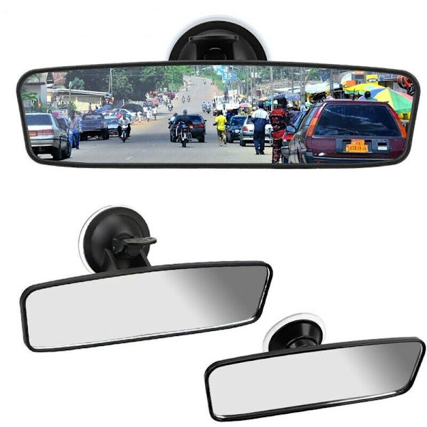 2PC Universal Interior Rear View Mirror 360° Rotation Wide Angle Rear View Mirror Suction Cup Adjustable Auto Rearview Mirror Auto Parts,KINA,200x6