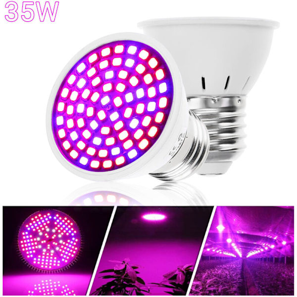 Täyden spektrin E27 5W AC220V 72 LED SMD2835 LED-kasvualamppi kasveille, kukille ja hydroponiikalle