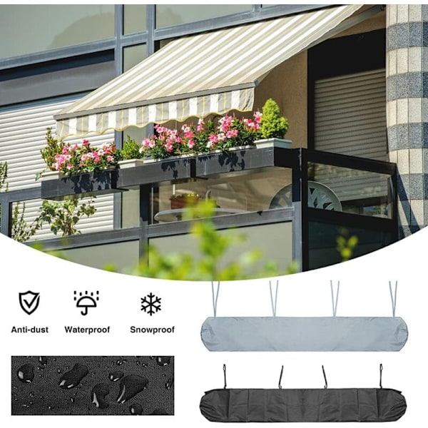 Markis Skyddspåse, 4m Patio Markis Dammskyddande Skyddande Överdrag Grå Patio Markis Förvaringsöverdrag, Vattentätt Skydd på Vintern