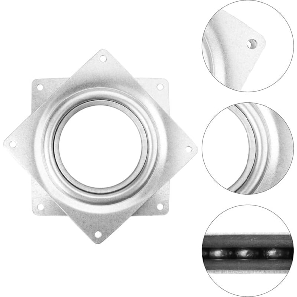 4 Tums Lazy Susan Rotationsmetall, 2 Stycken 360 Grader Kvadratisk Kullager Lazy Susan Snurrplatta