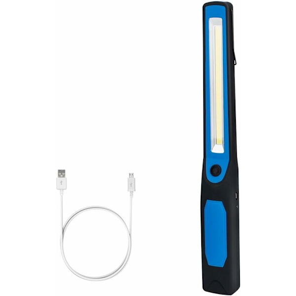 USB Ladbar Inspeksjonslys Arbeidslys COB Lommelykt 2 i 1 med Magnetbase og Hengekrok for DIY, Hjem, Arbeid, Fiske, Vandring, Camping