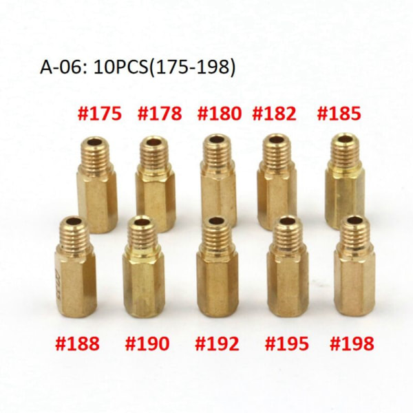 10 st (100-122) Huvudbränsleinsprutare Munstycke för FCR Hex PE PWK Förgasare