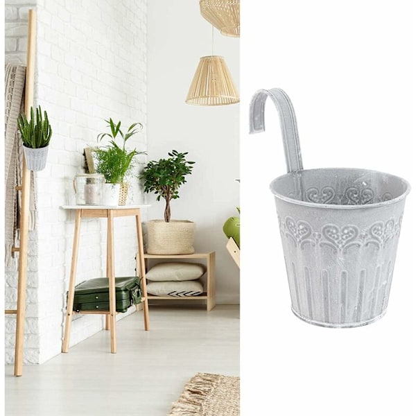 Sæt med 8 udendørs blomsterkrukker indendørs planteholder Jardinieres Exterieur planteophæng hængende potte skandinavisk dekoration havedekoration (5 blomsterkrukker