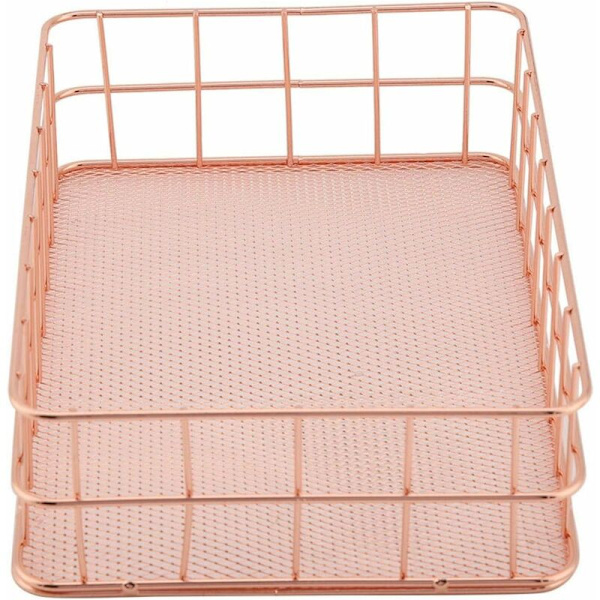 Förvaringskorg i roséguld (L-rektangulär)