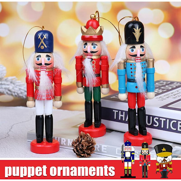 6 Stykker Case Clutch Soldat Julepynt Nøtteknekker Tre Soldat 12cm Jule Nøtteknekker Ornament Soldat Dukke for Juletre, C