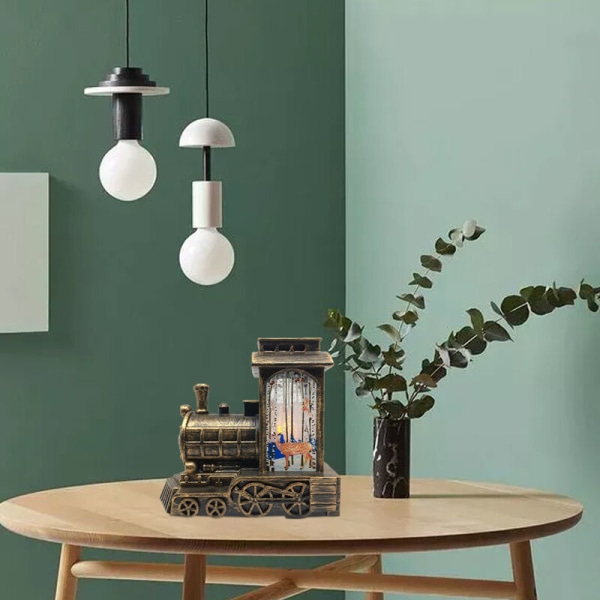 Jul Lokomotiv Ljus Vindlykta Retro LED Lysande Nattljus Nattljus Heminredning Prydnader Gåvor B