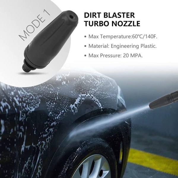 Trykspylespids til Karcher K2 K3 K4 K5 K6 K7, LeapBeast Spids til Karcher Dobbeltfunktion Rotationsdyse med Justerbar Dysespids Trykspyler