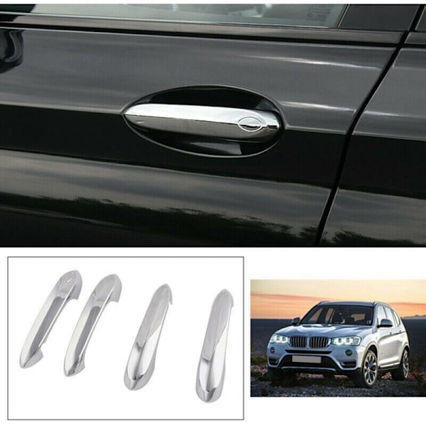 4 stk. krom eksteriør dørhåndtak deksel klistremerke trim for X3/X4/X5/X6/X7/M5/3/5/6/8-serie G01 G02 G05 G06 G07 F90