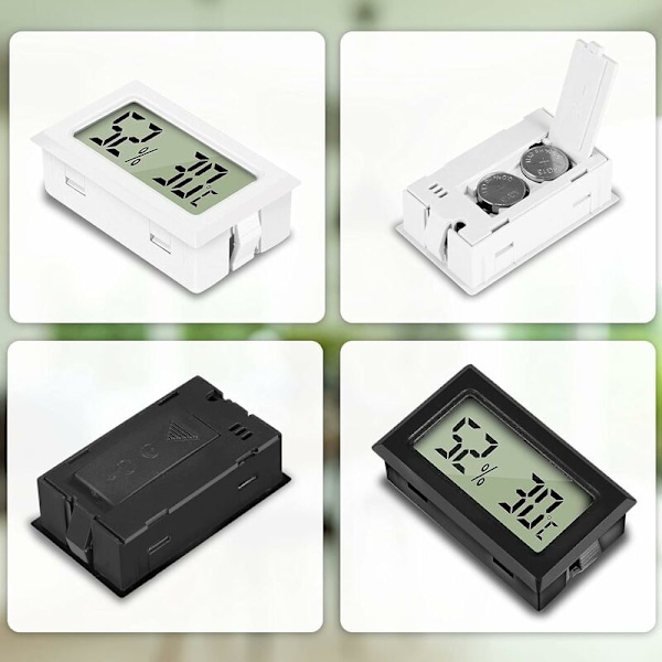 Mini Bærbar Hygrometer Termometer - -50 70℃ Temperaturinterval - 10% 99% RH - 4 stk