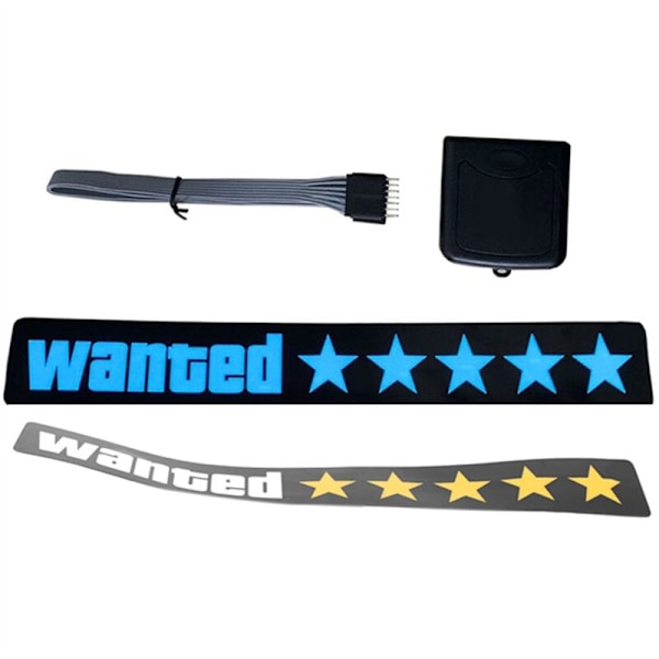 5 Tähden Sähköinen Tuulilasin Tarra JDM Glow Panel Koriste Tarvike - \"Wanted\" Tekstin Kera