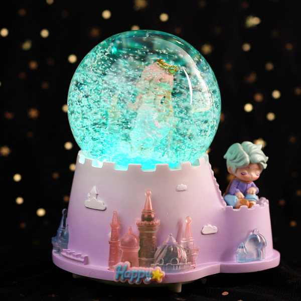 Glowing Music Box Spray Snowflake Crystal Ball Fødselsdagsgave Style 4