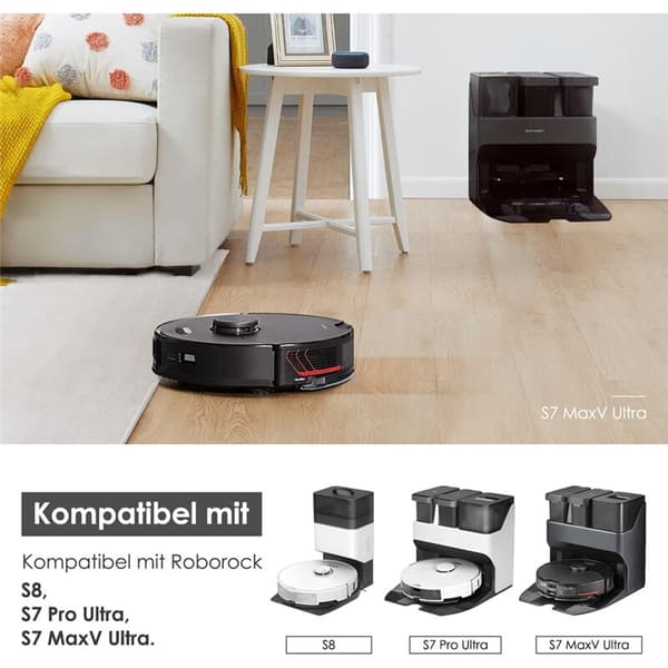 Tilbehørssæt til S8/S7/S8+/S7 MaxV Ultra/S7 Pro Ultra, Robotstøvsuger Reservedele Tilbehør