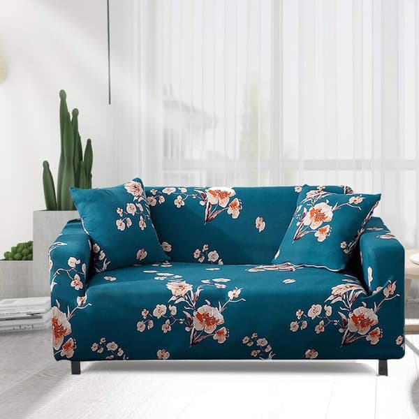 3-sits soffaöverdrag med armstöd Stretch soffaöverdrag Fåtöljöverdrag Elastiskt soffaöverdrag Universellt möbelskydd Soffaöverdrag, Blå blomma