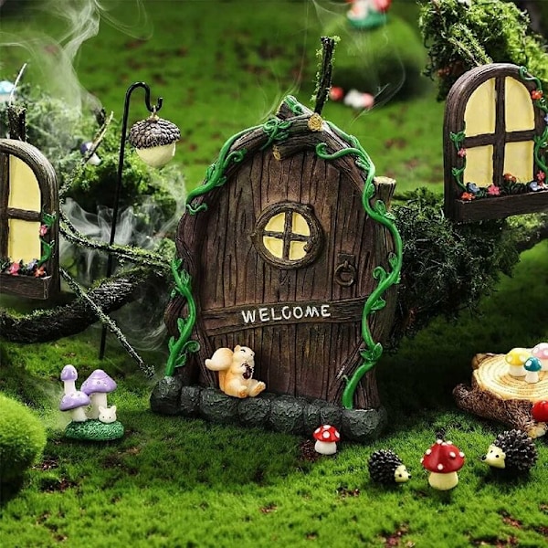 Keijupuutarhan ovi Miniatyyri ovi puille Tarvikkeet Kääpiötalo Puun koristelu Keijuovien (Viiniköynnös)