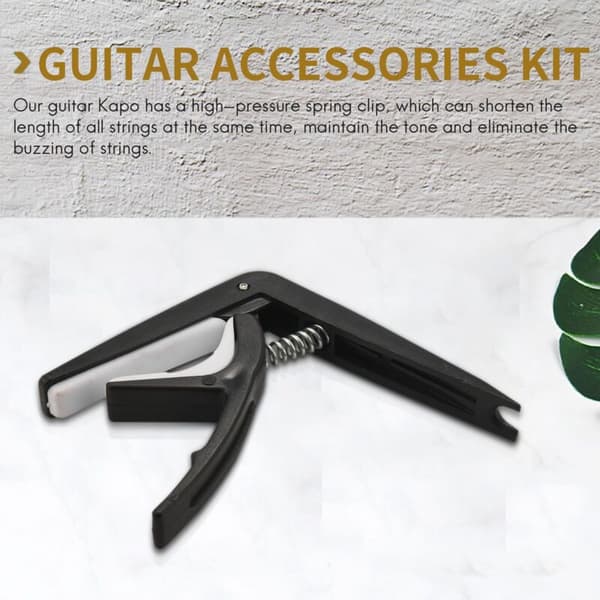 Guitar Tilbehør Inkluderet Akustiske Strenge Capo Stemmer Picks String Winder Nut Saddle Bridge Pins