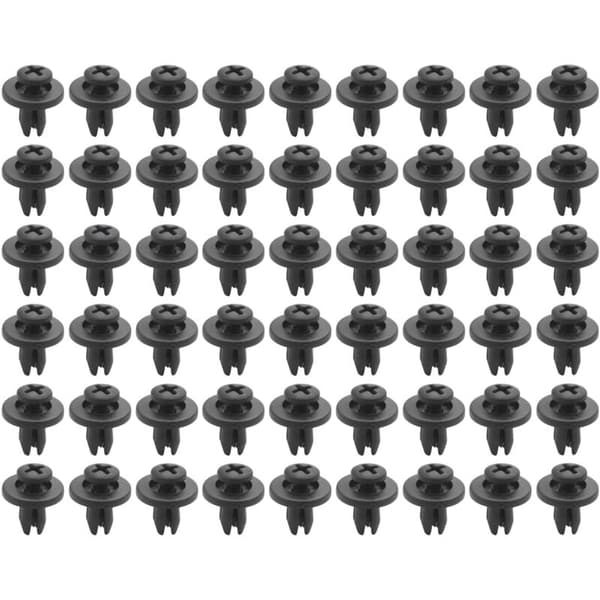 300 st 6 mm plastskruv med tryckknapp