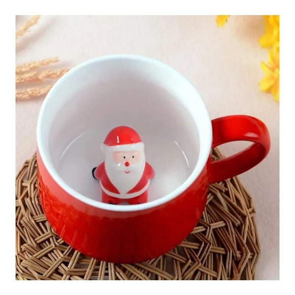 Julekopp Kaffe Melk Frokostkopp Snømann Julenissen Tegneserie Keramikkkopp 3D Dyr Julegavekopp til Venn Familie