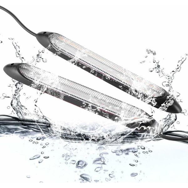 Universal LED Dagkørelys Blinklys Hvid Gul 15,5 Størrelse 23,5--2 Pak
