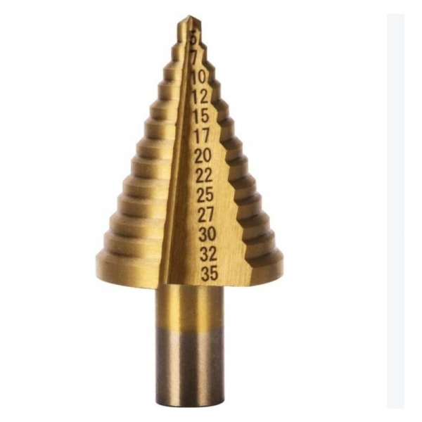 HSS Metal Step Drill Bit 5-35mm Professional Titanium Conical Step Drill Bit with Case for Wood Plastic Metal