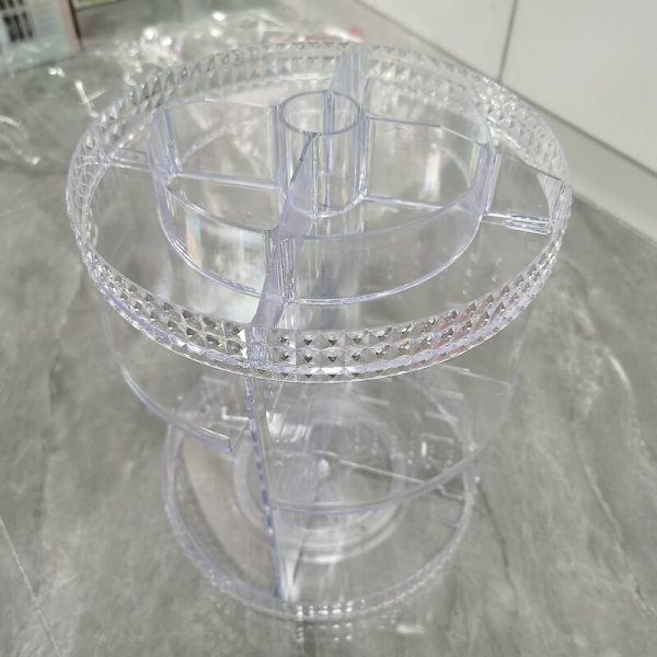 Makeup Organizer 360 graders roterende kosmetik opbevaringsarrangør justerbar makeup display case passer til smykker makeup børster og læbestifter klar Acr