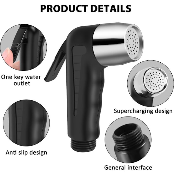 Bärbar toalett badrum bidé duschhuvud jet spray