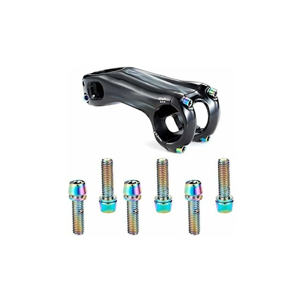 Sæt med 6 Farvede Titanium Skruer til MTB Styr M5 x 18 mm (Titanium)