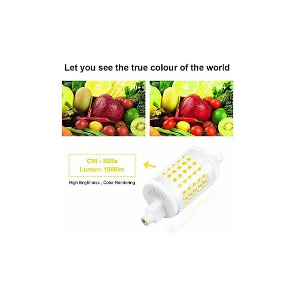 78mm LED-lampa 10W Varmvit 3000K Dimbar J78 Linjär Spotlight-lampa Dubbeländad 1000LM AC 220 - 240V, motsvarande 100W Halogen R7s-lampa (Paket o