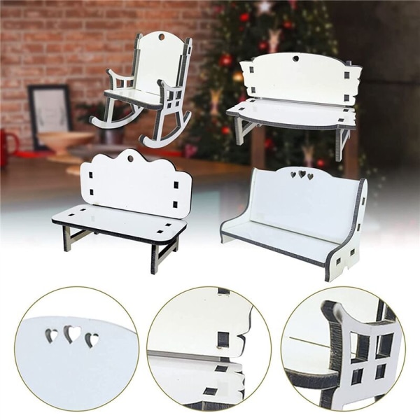 8 st Sublimering Tomma Strandstol Dekor, Dubbelsidig Sublimering Tomma Strandstol Prydnad MDF Sublimering Prydnader