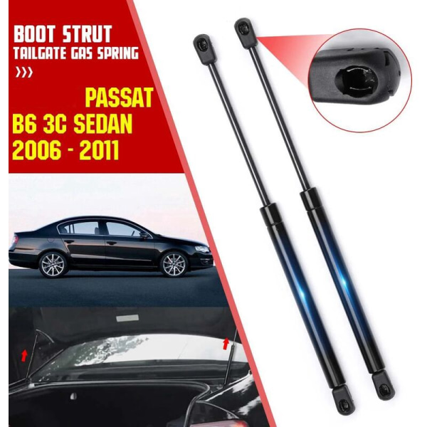 2 st bakluckespelare gasfjäder lyftstöd 3C5827550C för Passat B6 3C Sedan 2006-2011 3C5827550C