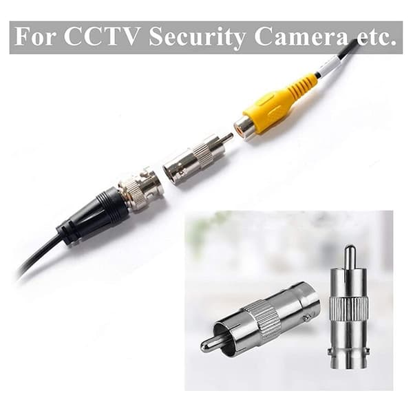 50-pak BNC-plugg til RCA hannplugg, rett kontakt-adapter for CCTV-sikkerhetskamera