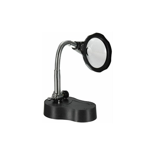 LED-forstørrelsesglas med arm til stativ, sort