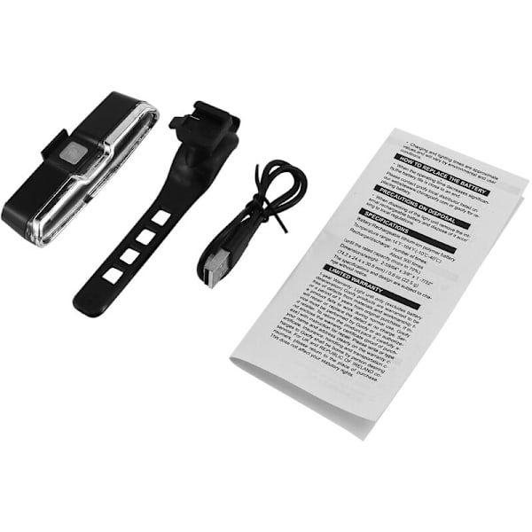 USB Genopladelig Cykel Baglygte Lithium Batteri LED Cykel Baglygte Cykelhjelm Lampe Cykel Lampe Holder Tilbehør Rød-Hvid-Blå Lampe Colo