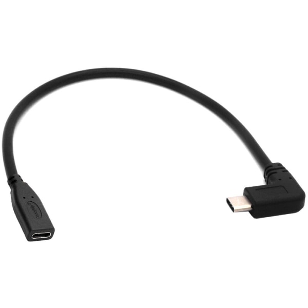 2 meter Type-C USB 3.1 til USB-C hunn 90 graders forlengelseskabel datakabel